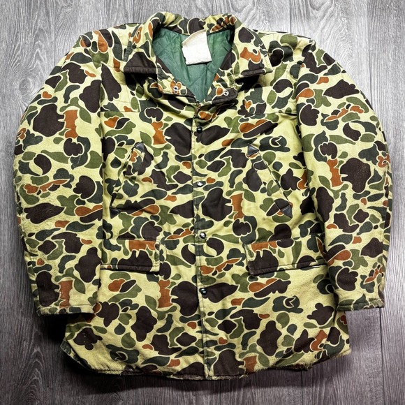 American Vintage Other - Vintage Thermo king Jacket Mens XL Duck Camo 70s Zip Hunting Hooded Talon Snap